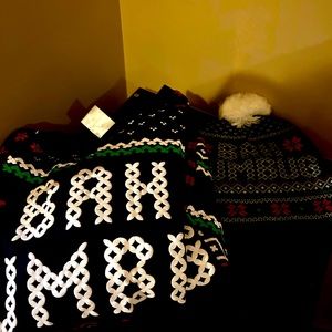 Like New Ugly Christmas Sweatshirt ‘bahhumbug’  and Hat Large
